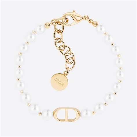 bracelet dior perle blanche|pre owned Dior bracelet.